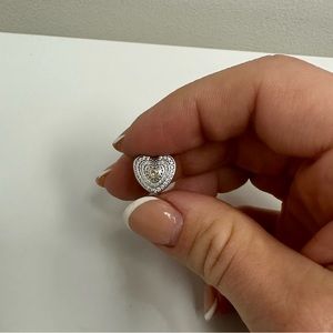 Pandora Pave Heart Charm with Gold colour stone